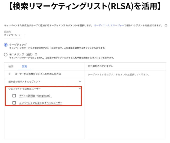 【検索リマーケティングリスト(RLSA)を活用】